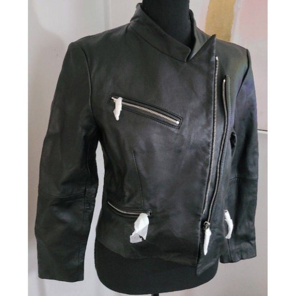 MICHAEL KORS Leather Moto Jacket S/M